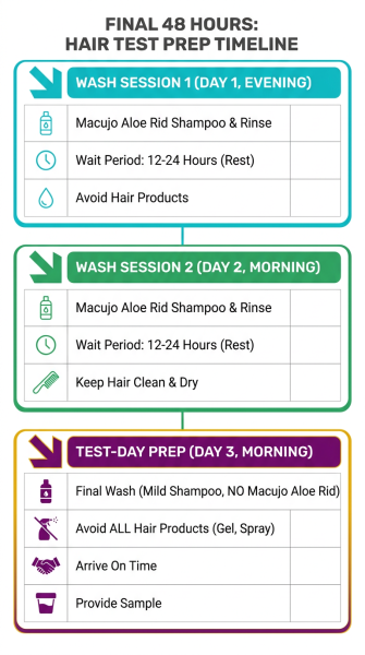 Checklist of the things to do in the final 48 hours before the hair test