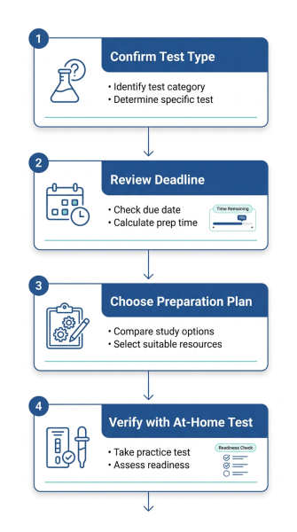 Test preparation decision flow infographic