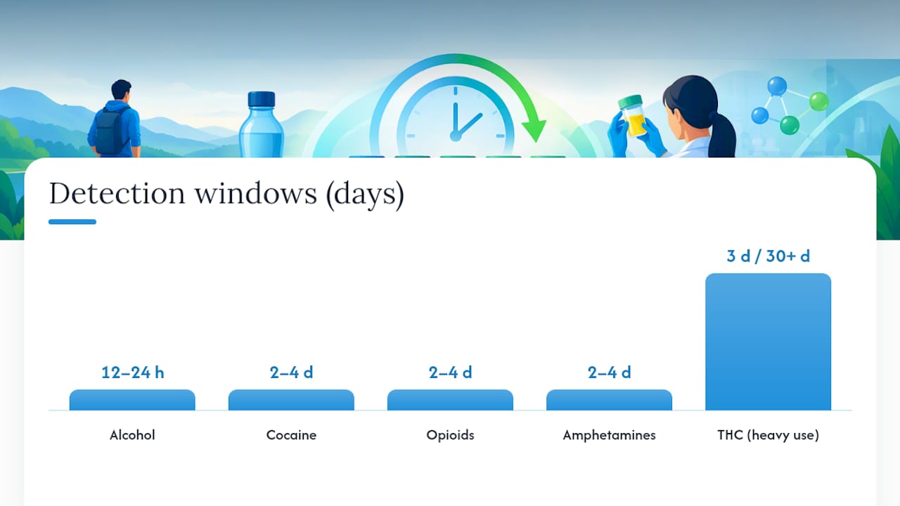 How Urine Drug Tests Detect Substances and Detection Windows — overview diagram