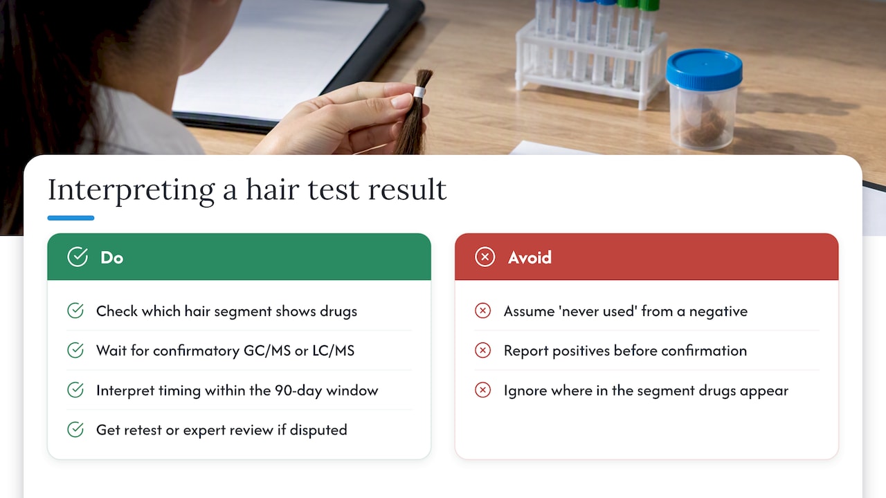 How should you interpret a hair test result? — overview diagram