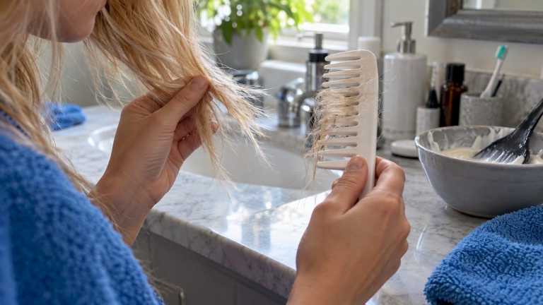 1791981294232_Brittle-lightened-hair-caught-in-a-comb